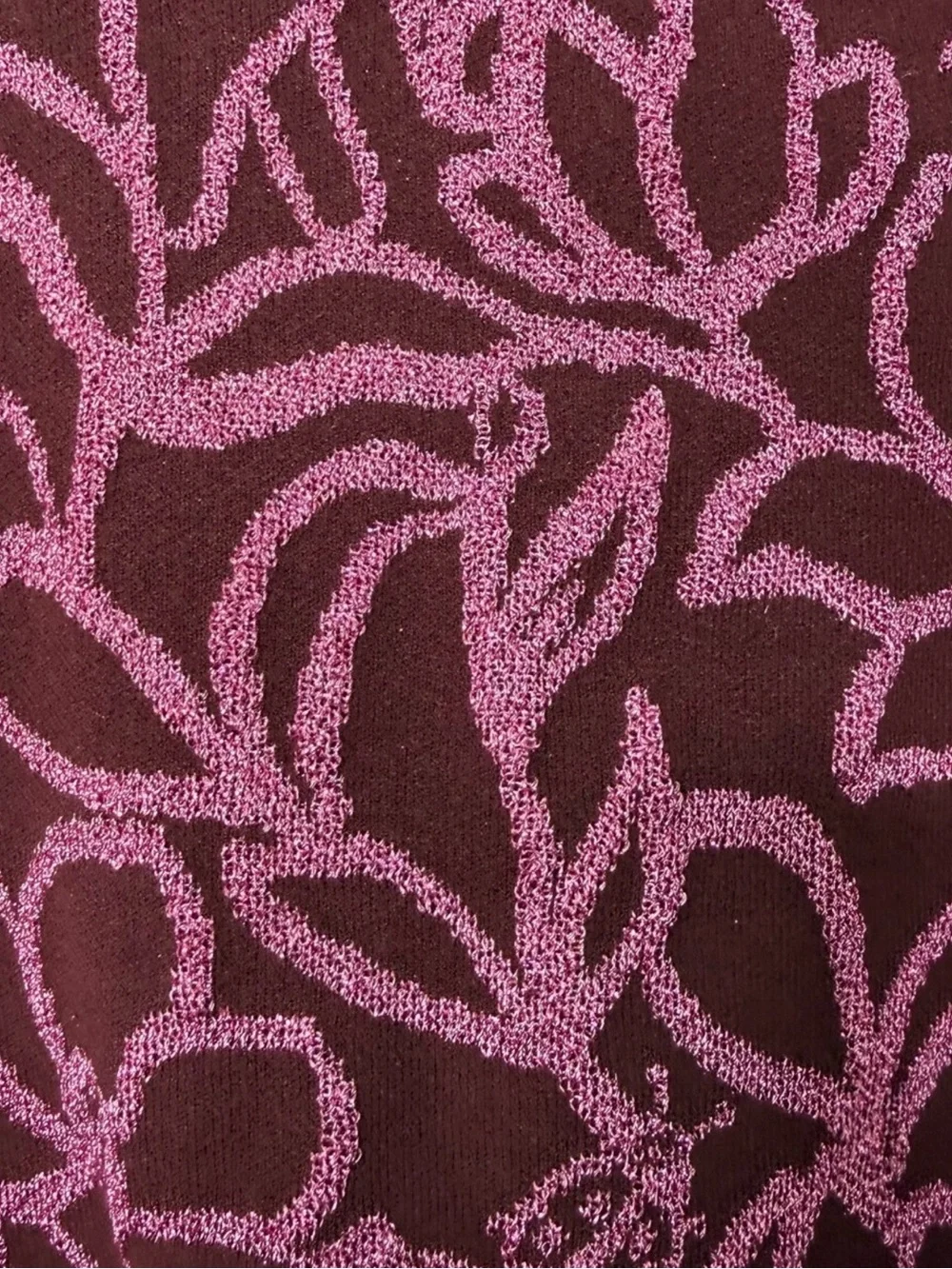 KATE SPADE Floral Scribble Flora Metallic Sweater Jacquard Crewneck Medium